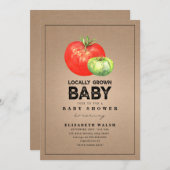 Lokaal geteelde Waterverf Baby shower Kaart (Voorkant / Achterkant)