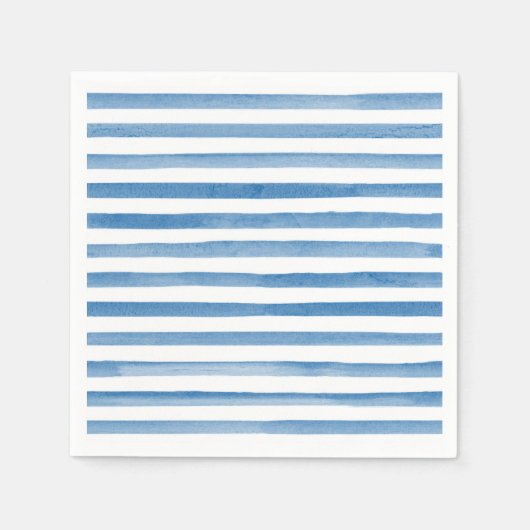 Lokaal geteelde waterverf blue stripes baby shower servet (Voorkant)