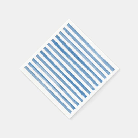Lokaal geteelde waterverf blue stripes baby shower servet (Hoek)