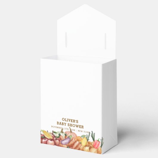 Lokaal geteelde Waterverf Veggie Fruit Baby shower Bedankdoosjes (Geopend)