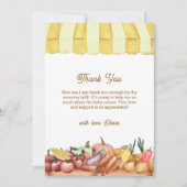 Lokaal geteelde Waterverf Veggie Fruit Baby shower Bedankkaart (Voorkant)