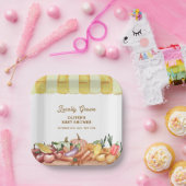 Lokaal geteelde Waterverf Veggie Fruit Baby shower Papieren Bordje (Feest)