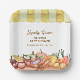 Lokaal geteelde Waterverf Veggie Fruit Baby shower Papieren Bordje