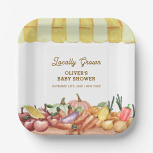 Lokaal geteelde Waterverf Veggie Fruit Baby shower Papieren Bordje