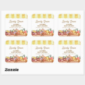 Lokaal geteelde Waterverf Veggie Fruit Baby shower Vierkante Sticker (Vel)