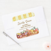 Lokaal geteelde Waterverf Veggie Fruit Baby shower Vierkante Sticker (Envelop)
