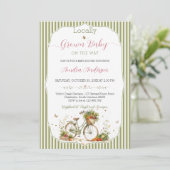 Lokaal Geteelde Zoete Moestuin Baby Shower Kaart (Staand voorkant)