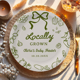 Lokaal Getekende Baby Shower Papieren Bordje
