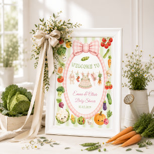 Lokaal Getogen Meisje Baby Shower Welkom Poster