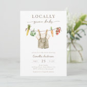 Lokaal groeien boeren markt baby jongen waslijn kaart (Staand voorkant)