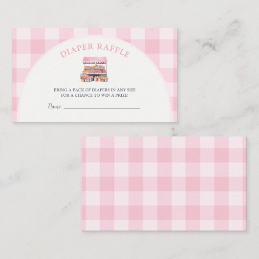 Lokaal Grown Girl Baby shower Luier Raffle Informatiekaartje (Voorkant / Achterkant)