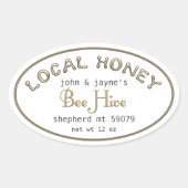 Lokaal Honing Goud Wit Ovaal Imker label (Voorkant)