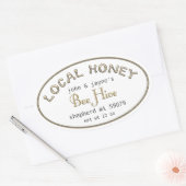 Lokaal Honing Goud Wit Ovaal Imker label (Envelop)