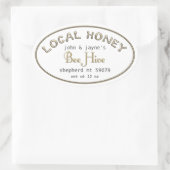 Lokaal Honing Goud Wit Ovaal Imker label (Tas)