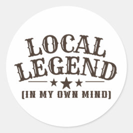 Lokaal Legende (In Mijn Eigen Hoofd) Western Grafi Ronde Sticker