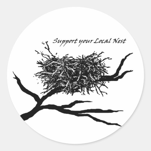 Lokaal nest ronde sticker (Voorkant)