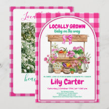 Lokaal Opgegroeid Meisje Baby Shower, Roze Coquett