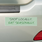 LOKAAL SCHUDDEN. EET SEASONEEL. BUMPERSTICKER (Op auto)