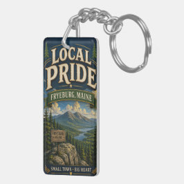 Lokaal trots Fryeburg Maine Rechthoek Acryl Sleutelhanger