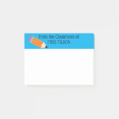 Lokaal van de leraar, Potlood, Blauwe rand Post-it® Notes (Voorkant)