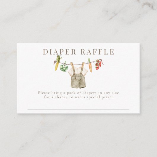 Lokaal verbouwde boeren verkopen luiergehakt informatiekaartje (Voorkant)