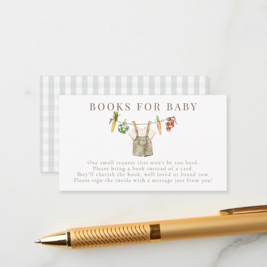 Lokaal verbouwen boeren markt boeken voor Baby sho Informatiekaartje (Voorkant / Achterkant in situ)