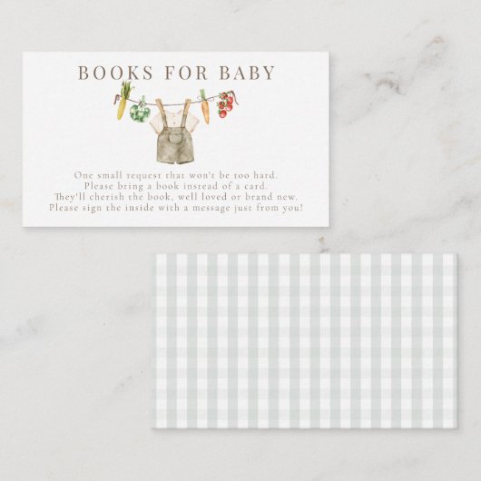 Lokaal verbouwen boeren markt boeken voor Baby sho Informatiekaartje (Voorkant / Achterkant)