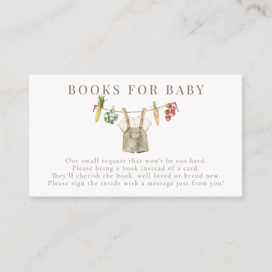 Lokaal verbouwen boeren markt boeken voor Baby sho Informatiekaartje (Voorkant)