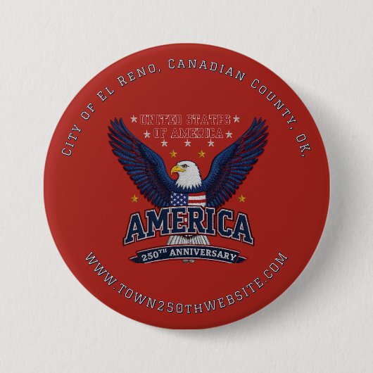 Lokale 250e verjaardag aangepaste promo ronde button 7,6 cm (Voorkant)