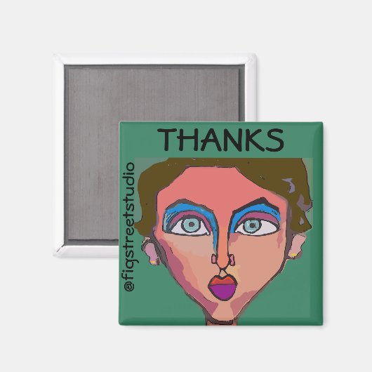 Lokale artiest, Bedankt, bewerken tekst Magneet (Voorkant / Achterkant)