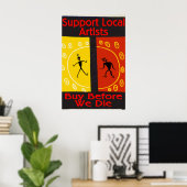 Lokale artiesten ondersteunen, kopen voordat we st poster (Thuiskantoor)