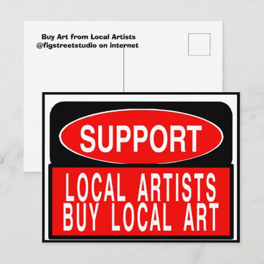 Lokale artiesten ondersteunen, lokale kunst Fig St Briefkaart (Voorkant / Achterkant)