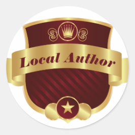 Lokale auteur, Elegant rood goud, Ronde Sticker