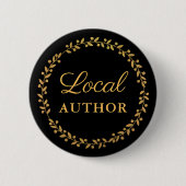 Lokale auteur - Gold Blk Pin Button voor boekonder (Voorkant)