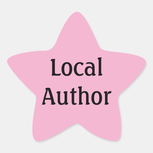 Lokale Auteur Roze Ster Stickers (Voorkant)