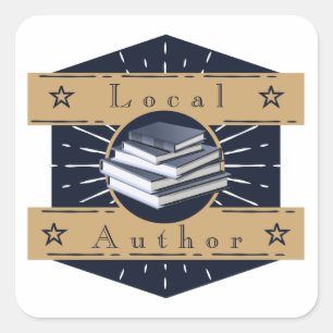 Lokale auteur, Stapel boeken Vierkante Sticker