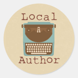 Lokale Auteur Typemachine Logo Ronde Sticker 