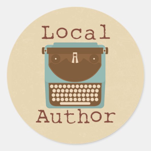 Lokale Auteur Typemachine Logo Ronde Sticker (Voorkant)