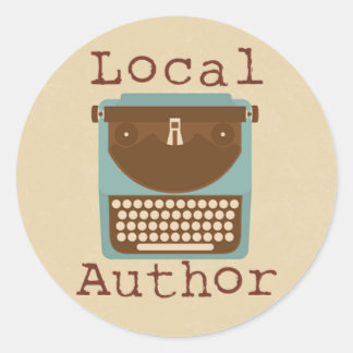 Lokale auteur Typewriter Ronde Sticker