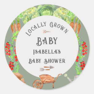 Lokale Baby Salie Groene Baby Shower Ronde Sticker