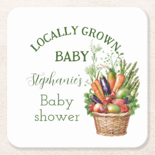 Lokale Baby Shower Boerenmarkt Kartonnen Onderzetters