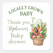 Lokale Baby Shower Boerenmarkt Vierkante Sticker (Voorkant)