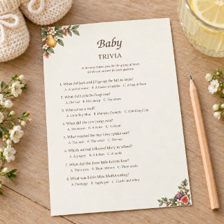 Lokale baby shower quiz met kinderrijmpjes