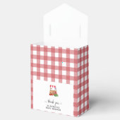 Lokale Baby Shower Rode Gingham Dank je Bedankdoosjes (Geopend)