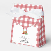 Lokale Baby Shower Rode Gingham Dank je Bedankdoosjes (Voorkant Zijde)