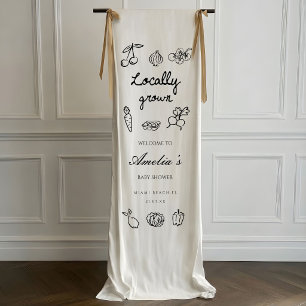 Lokale Baby Shower Welkom Linnen Stof Spandoek