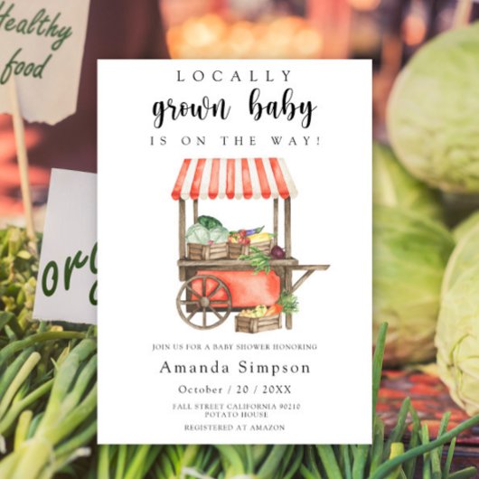 Lokale Babyboerenmarkt Kar Baby Shower Kaart