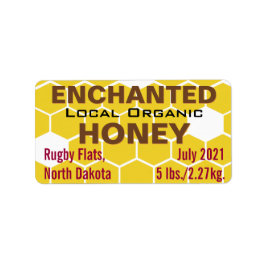 Lokale biologische honingpot etiket