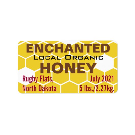 Lokale biologische honingpot etiket (Voorkant)
