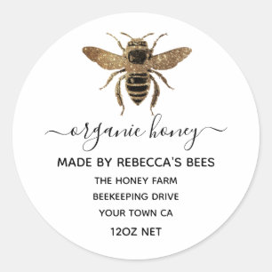 Lokale Biologische Honingpotlabels Honingbij Ronde Sticker